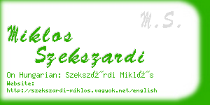 miklos szekszardi business card